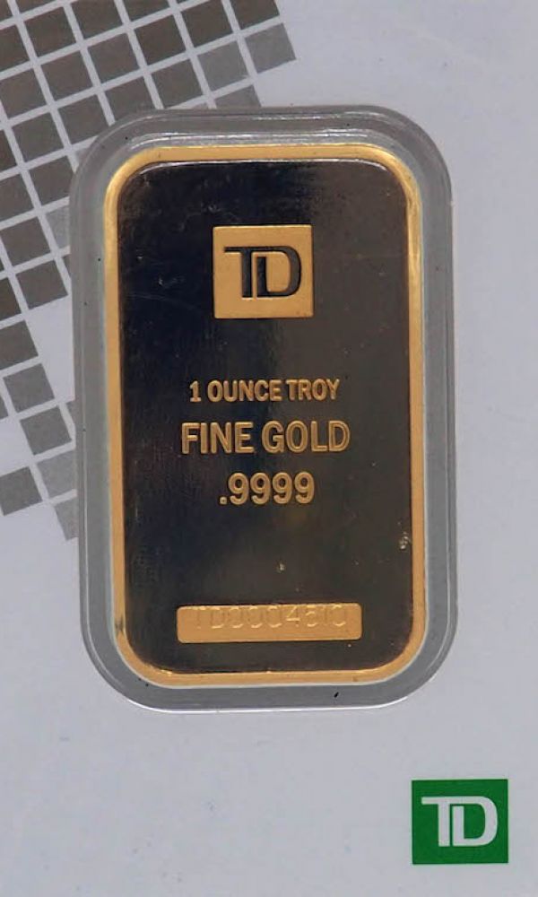 1 Ounce Gold Bar Brand Td Bank