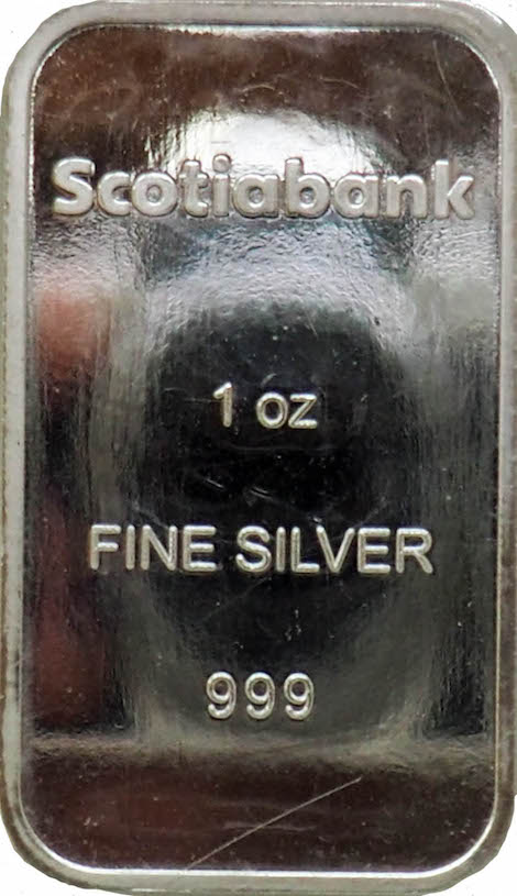 1 Oz Silver Scotiabank Bar | Gold Dealer Toronto